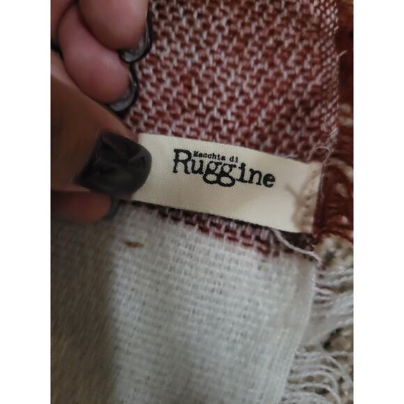 Macchia di Ruggine Blue Red White Plaid Colorblock Wrap Scarf - Picture 3 of 5